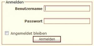 Anmelden mit Nutzername und Passwort